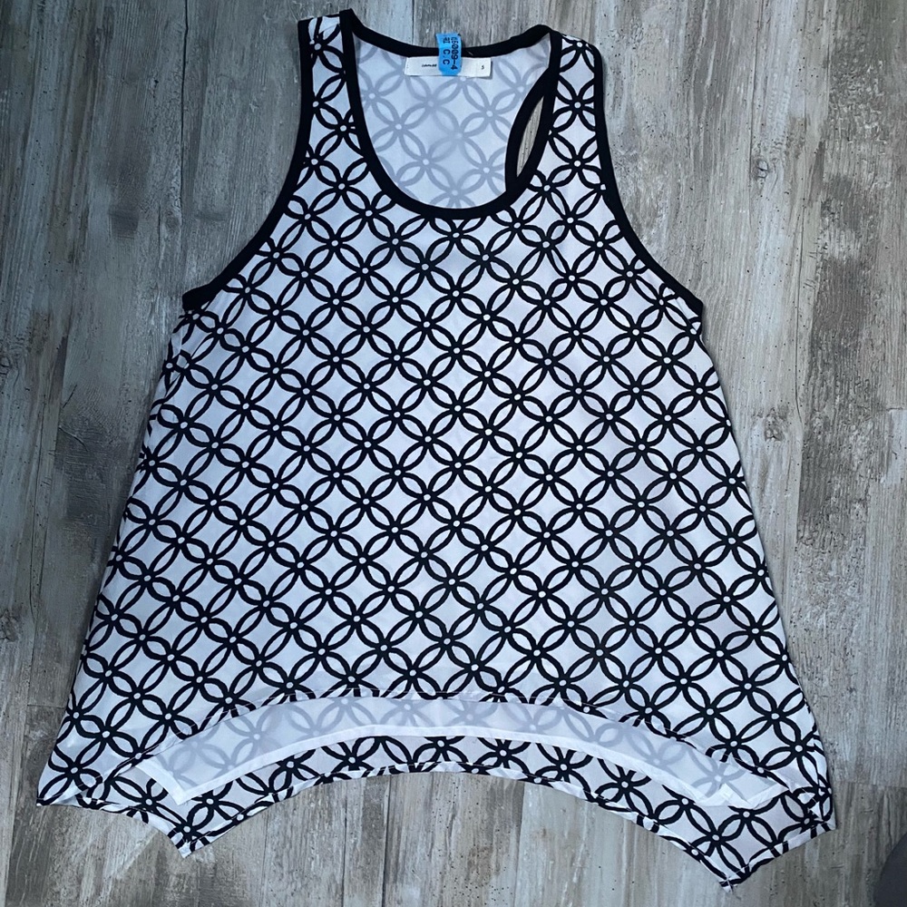 3 for $20 EUC Cameo & Myth Tank Top - Black and White Floral Print